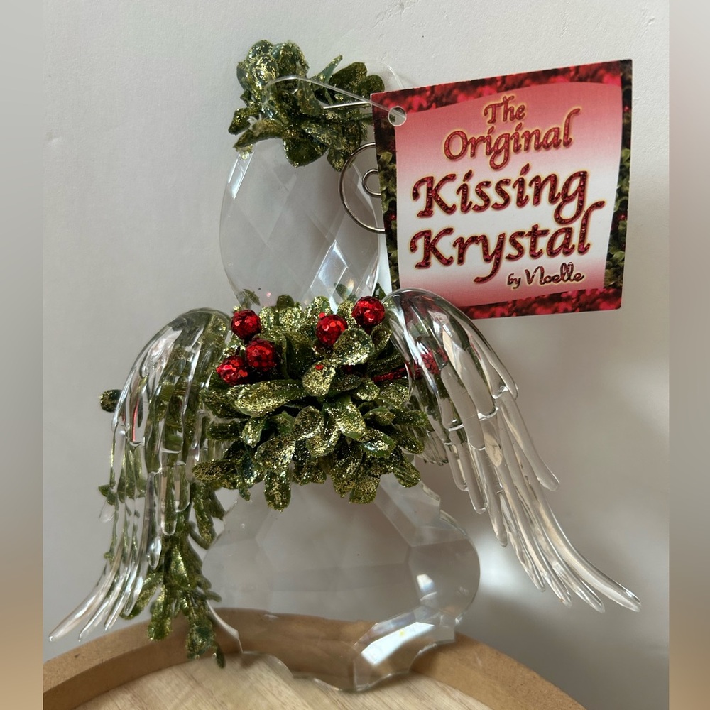 🎄VTG NWT Christmas Kissing Krystal Angel Hanging Mistletoe Holiday Decor by Ganz